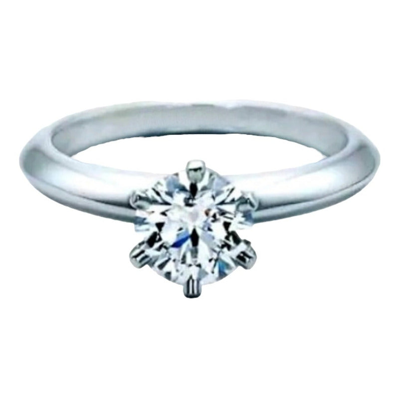 Anillo Compromiso Plata Y Baño De Oro14k Swarovski Varios