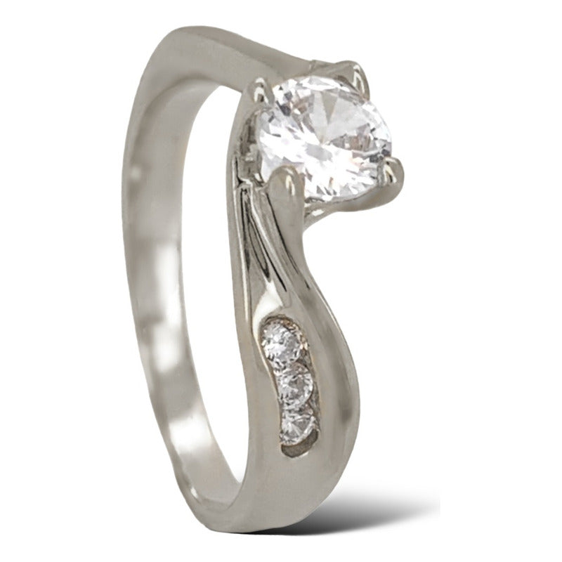 Anillo Compromiso Oro 10k Con Brillante Ruso Aria Rx