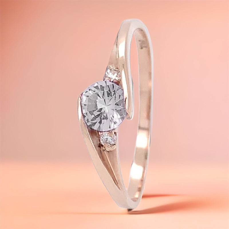 Anillo Compromiso Oro 18k Con Moissanita 0.50ct Y Diamantes