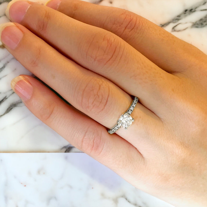 Anillo De Compromiso Oro 14k Moissanitas 1.28ct Arz