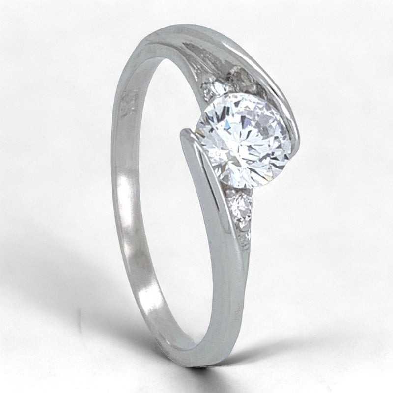 Anillo Compromiso Oro 14k Con Zirconia Premium Trinity