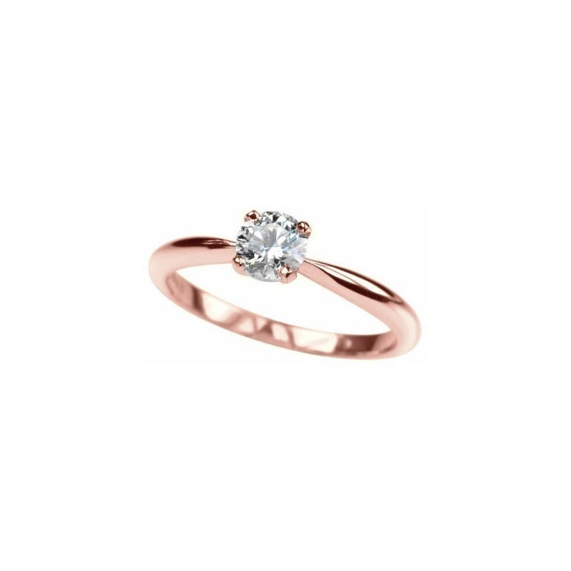 Anillo De Compromiso Oro 10k Diamante Natural .10ct 3mm