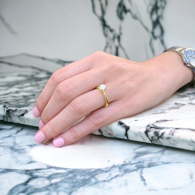 Anillo Promesa Oro 14k Love Brillante Ruso.