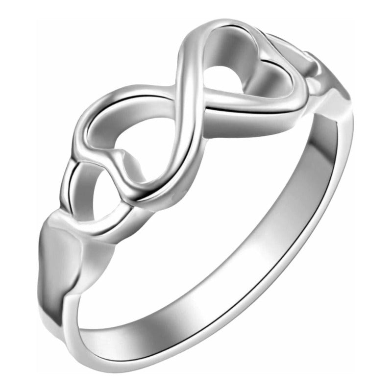 Anillo Infinito Corazon Plata Con Aretes De Regalo!!