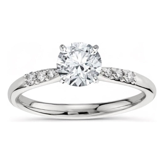 Anillo Compromiso Oro 14k Diamante Creado Certificado Igi Ty