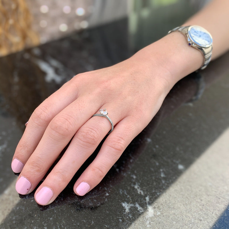 Anillo De Compromiso Oro 14k Diamante Natural .45ct