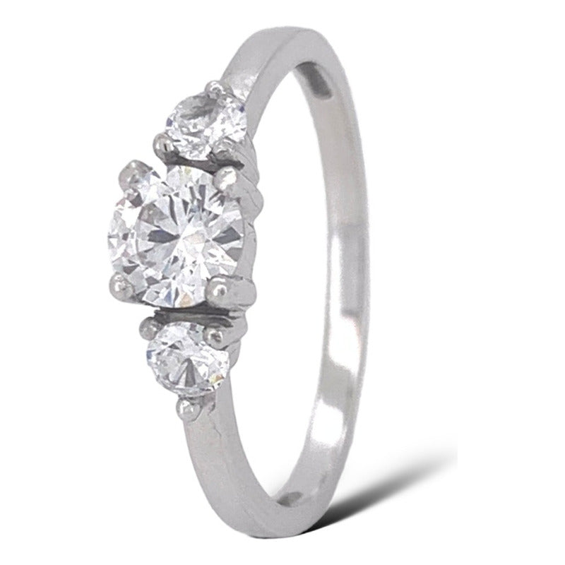 Anillo Compromiso Oro Rosa 14k Brillante Ruso Jazz