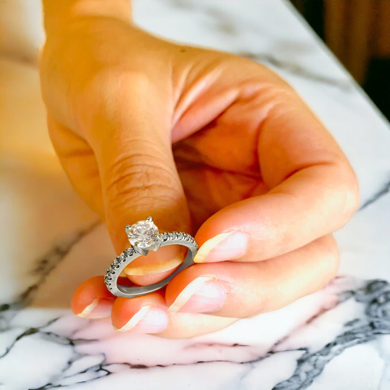 Anillo De Compromiso Oro 14k Moissanitas 1.28ct Arz