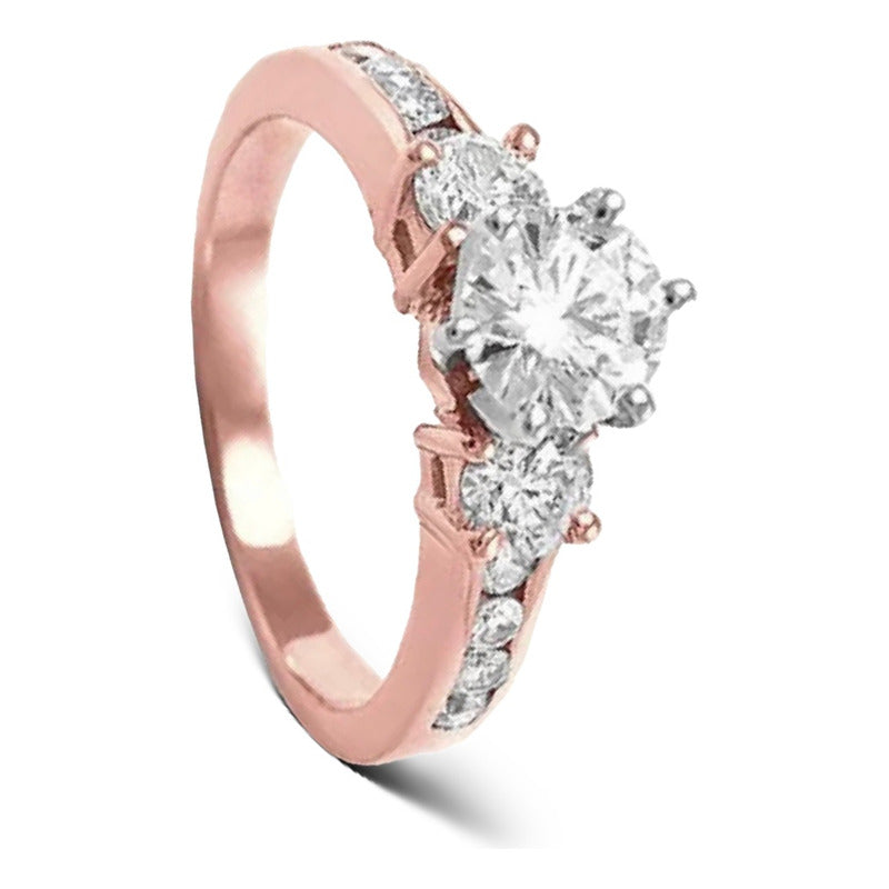 Anillo Compromiso Plata Baño Oro Moissanita Certificado Prs