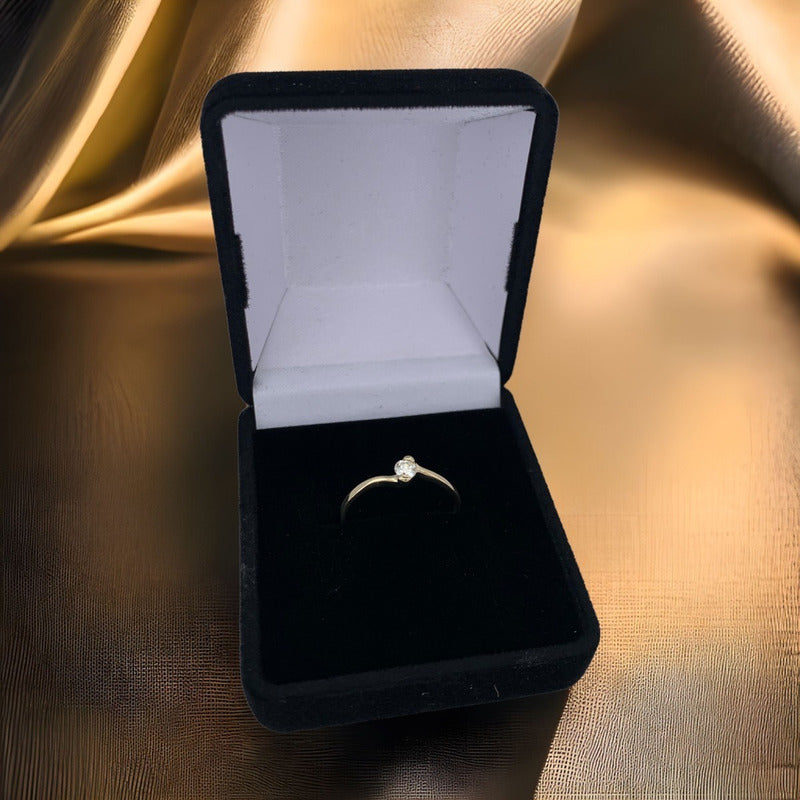 Anillo Oro 10k Compromis O Promesa Diamante 0.12ct Slim