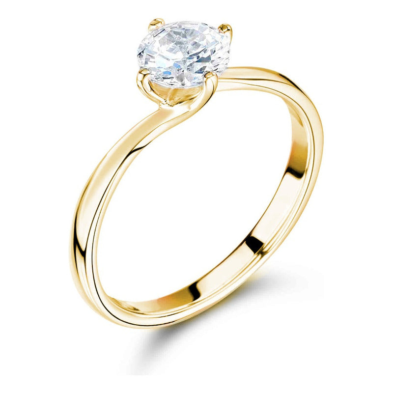 Anillo Compromiso Oro 10k Moissanita .50ct Certificado Twist
