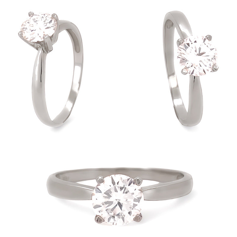 Anillo Compromiso Oro 18k Diamante Creado Certificado Igi Vr