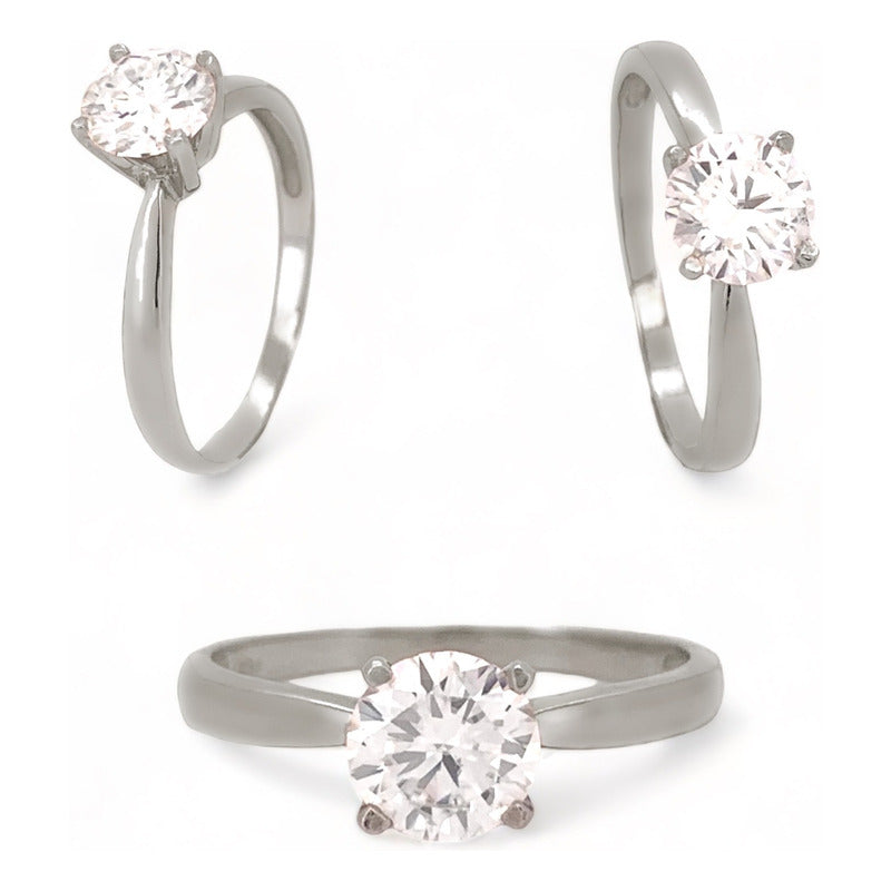 Anillo Compromiso Oro 14k Diamante Creado Certificado Igi Lz
