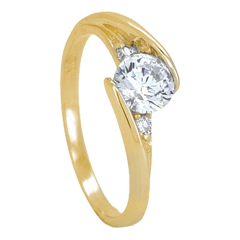 Anillo Compromiso Oro 14k Zafiro Y Diamantes Vermij