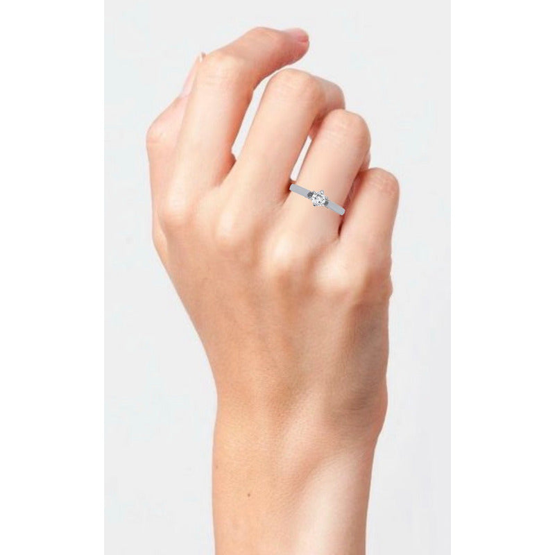 Anillos Compromiso 14k Y Diamante Natural 0.15ct Certificado