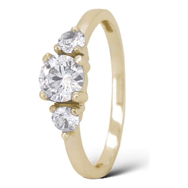 Anillo Compromiso Oro Amarillo 18k Brillante Ruso Jazz