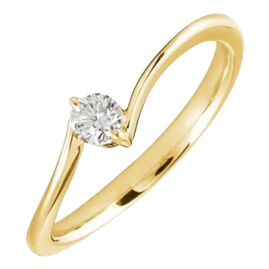 Anillo Oro 14k  Compromis O Promesa  Brillante Ruso Slim