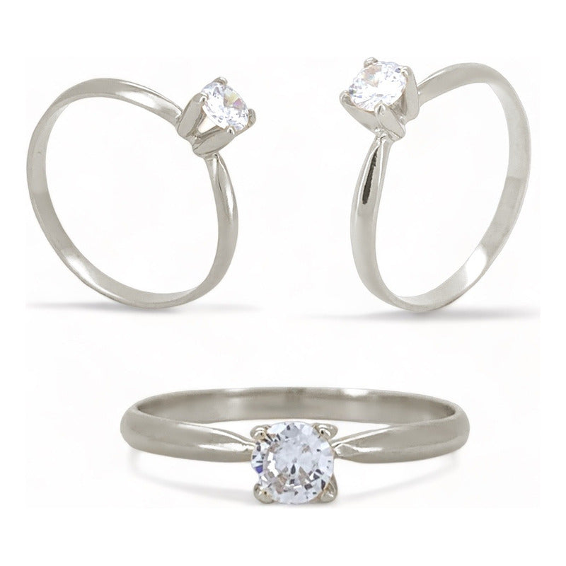 Anillos Compromiso 18k Y Diamante Natural 0.25ct Certificado