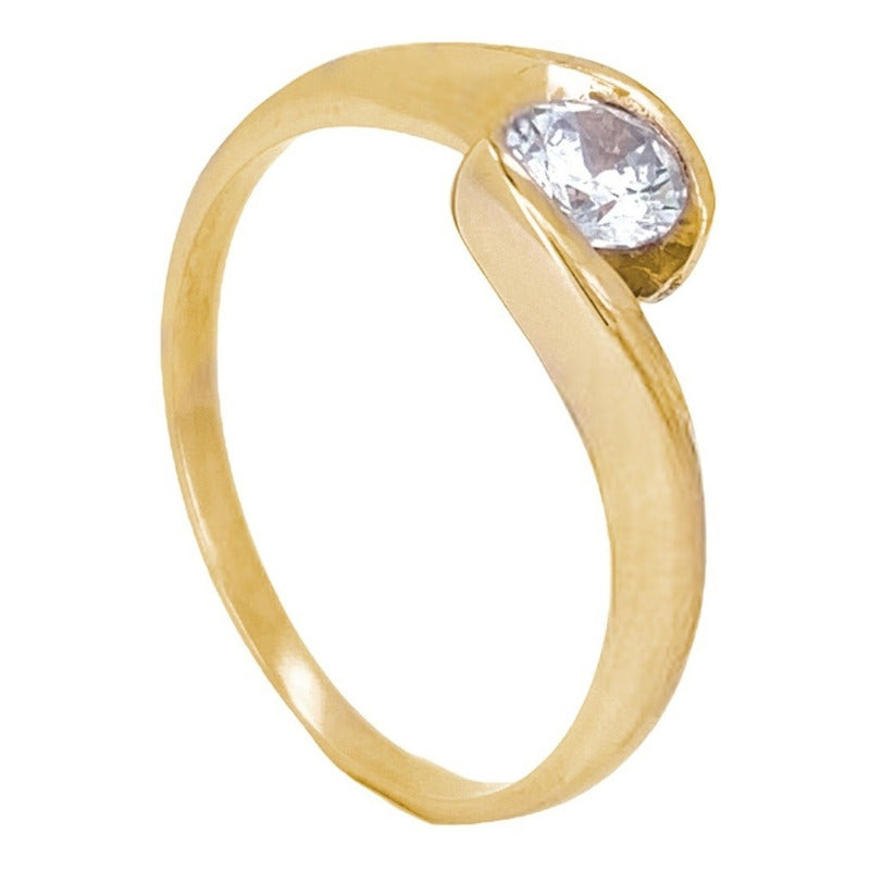 Anillos De Compromiso Oro 10k Brillante Cz Lady