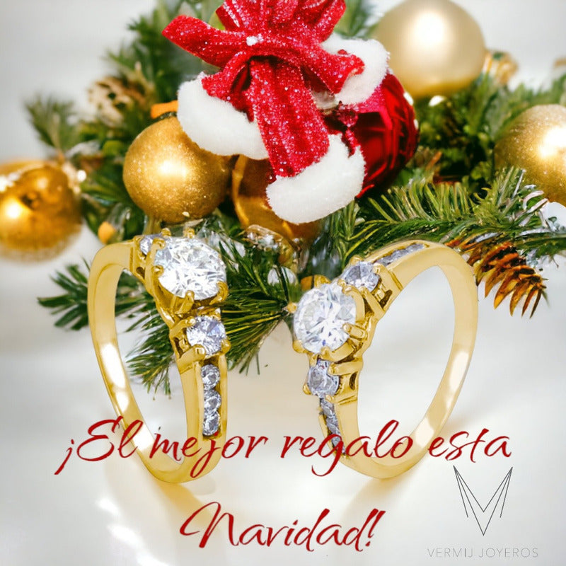 Anillo Compromiso Oro 14k Zirconia Vermij Joyeros Paris.