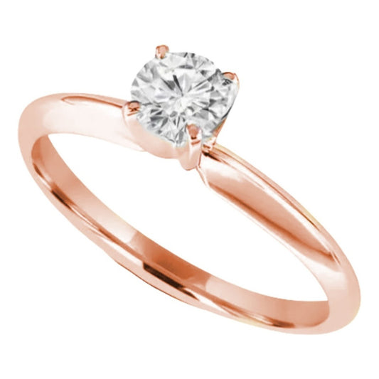 Anillo De Compromiso Oro Rosa 10k Con Brillante Love