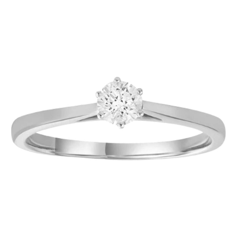 Anillos Compromiso 18k Y Diamante Natural 0.25ct Certificado