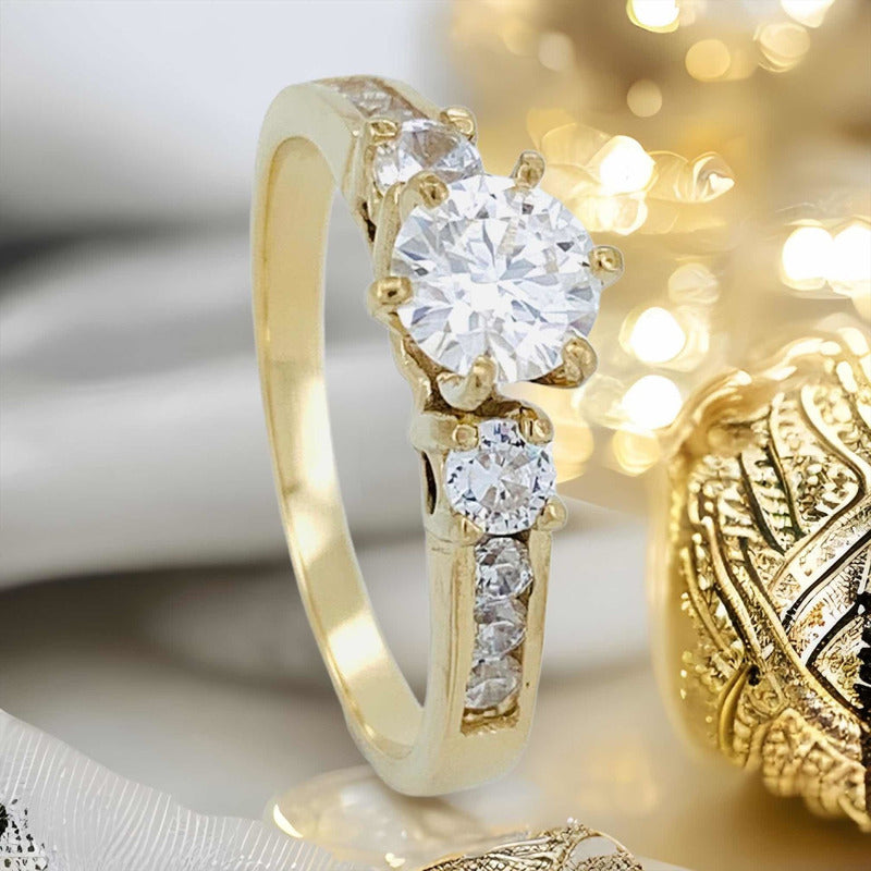 Anillo De Compromiso Plata 925 Brillantes Zirconias Paris