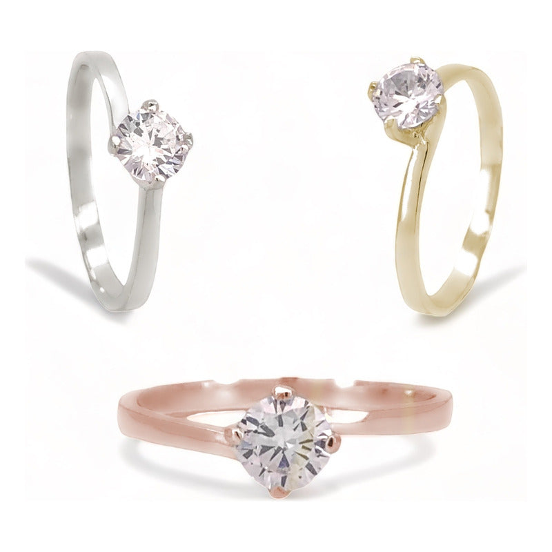 Anillo De Compromiso Oro Rosa 10k Moissanita 0.50ct Twist.