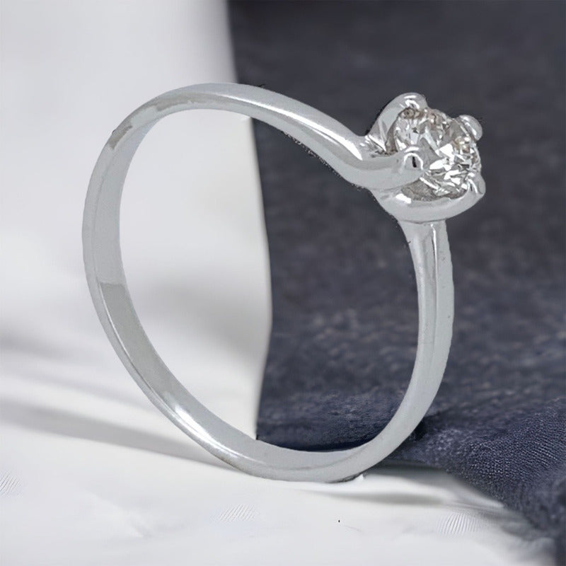 Anillo De Compromiso Oro 14k Diamante Natural .25ct
