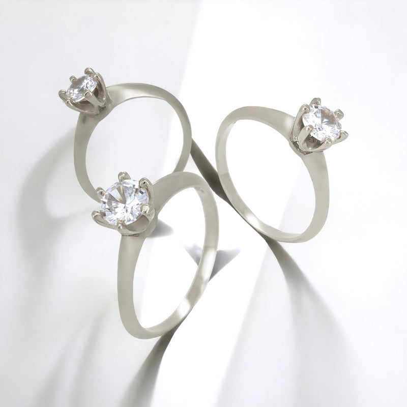 Anillo De Compromiso Oro 14k Moissanita 0.50ct Certificado