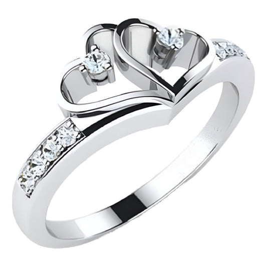 Anillo Compromiso Oro 14k  Corazón Con Cz Corte Diamante