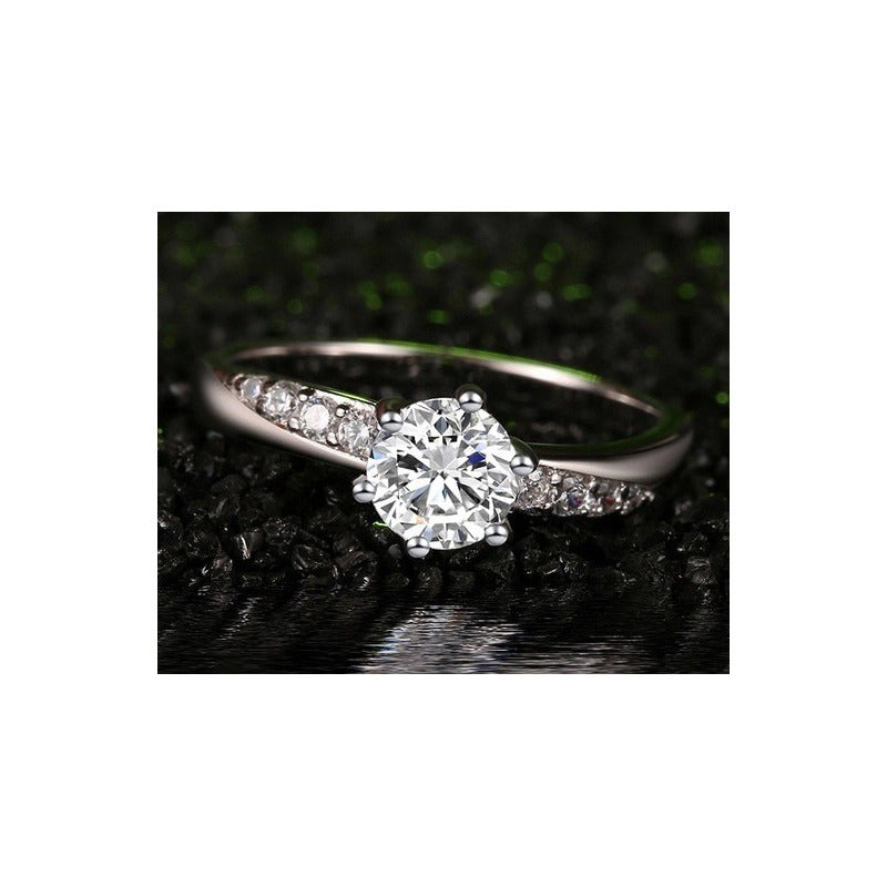Anillo Compromiso Oro 10k Zirconias Premium Fenix.10.c