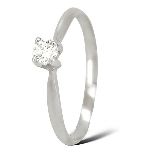 Anillo De Compromiso Oro 18k Diamante Natural .12ct