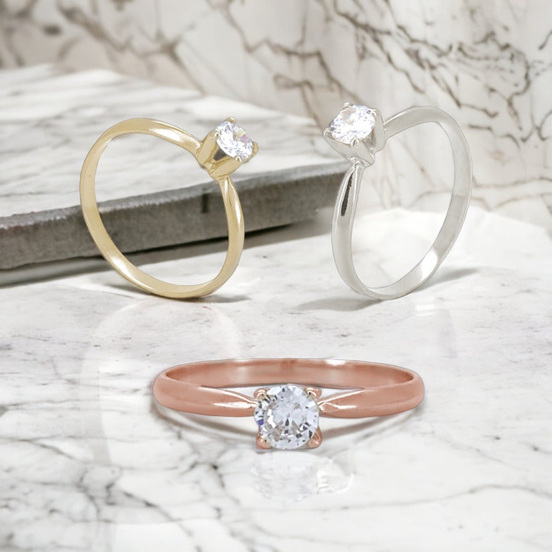 Anillos De Compromiso Oro 14k Diamante 0.25ct Love D