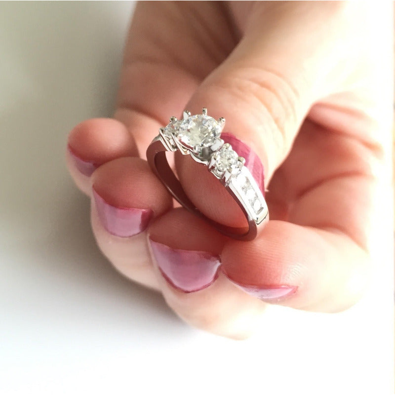 Anillo Compromiso Oro 14k Zirconia Vermij Joyeros Paris.