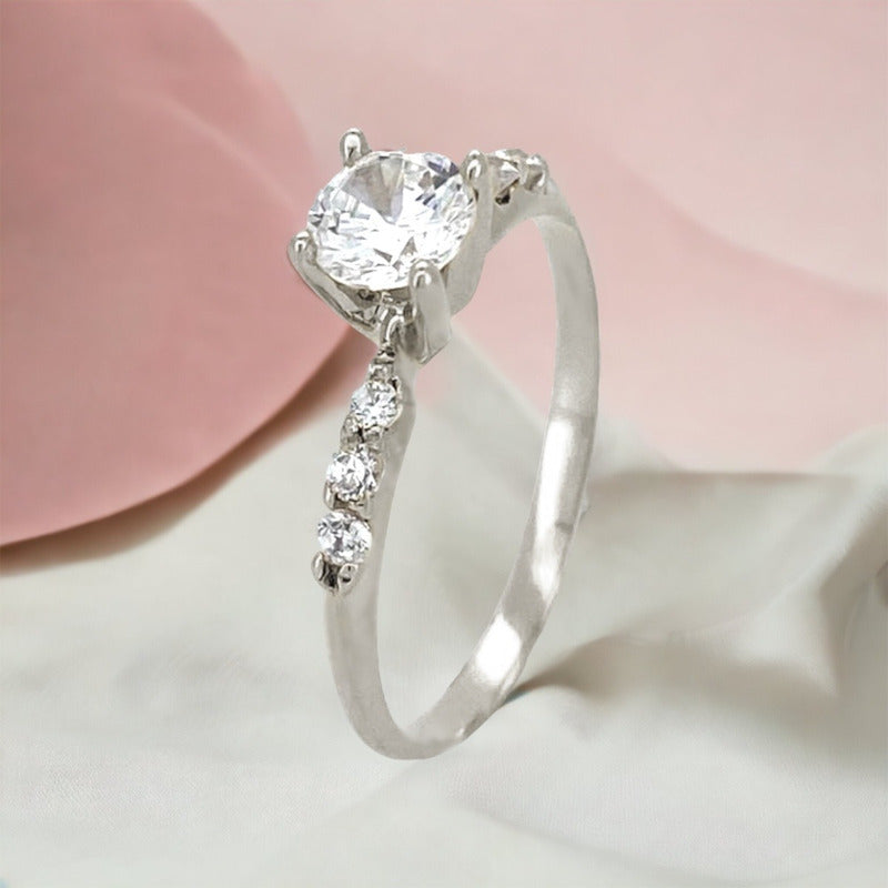 Anillos Compromiso Oro 14k Con Brillante Ruso Taylor