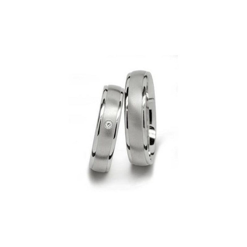 Argollas Matrimoniales Plata .925 Y Baño De Oro Blanco