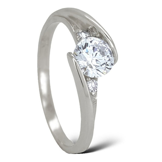 Anillo Compromiso Oro 14k Con Zirconia Premium Trinity