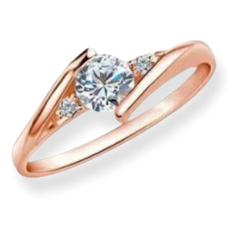 Anillo Compromiso Oro 18k Con Moissanitas 0.55ct Certificado