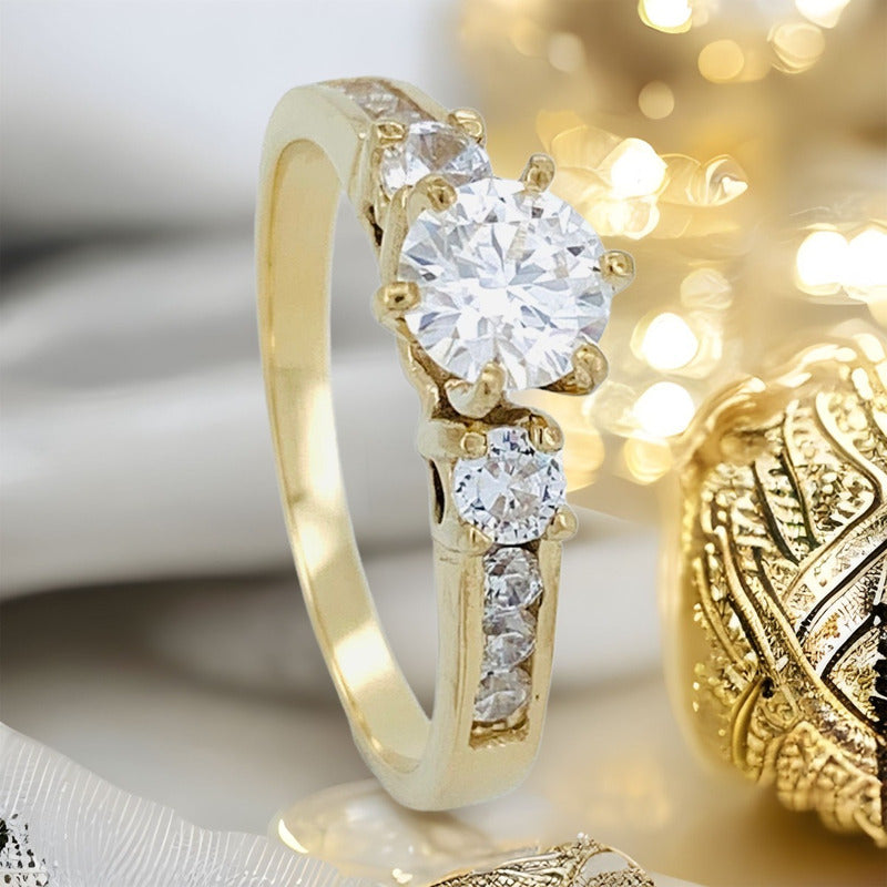 Anillo Compromiso Oro 14k Zirconia Vermij Joyeros Paris.