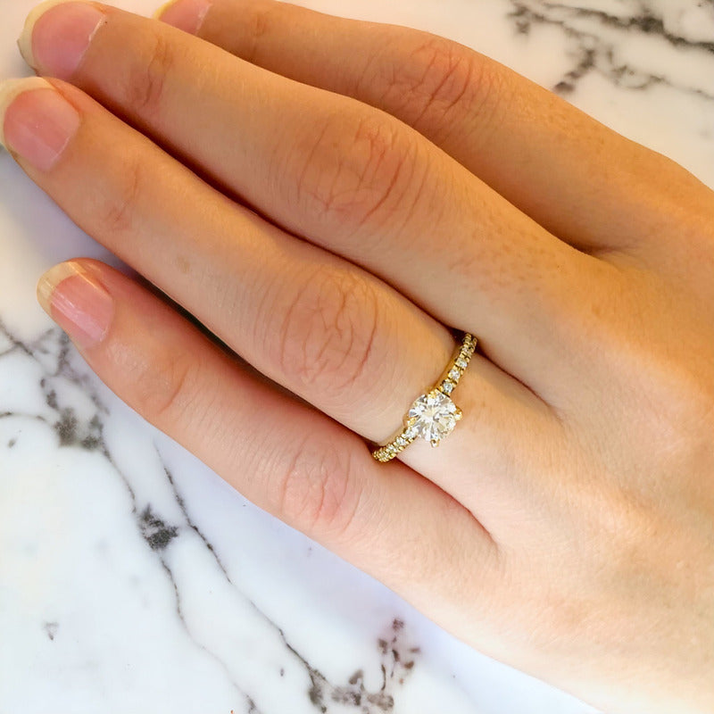 Anillos Compromiso Oro 18k Diamantes Creados Certificado Igi