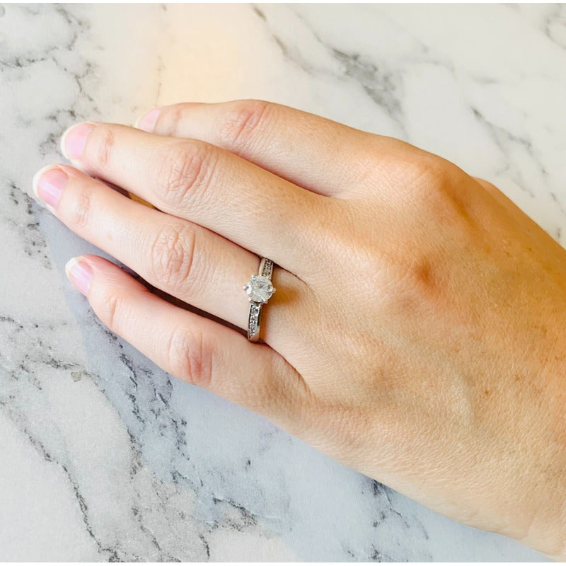 Anillo De Compromiso Oro 14k Y Zirconia Swarovski Video