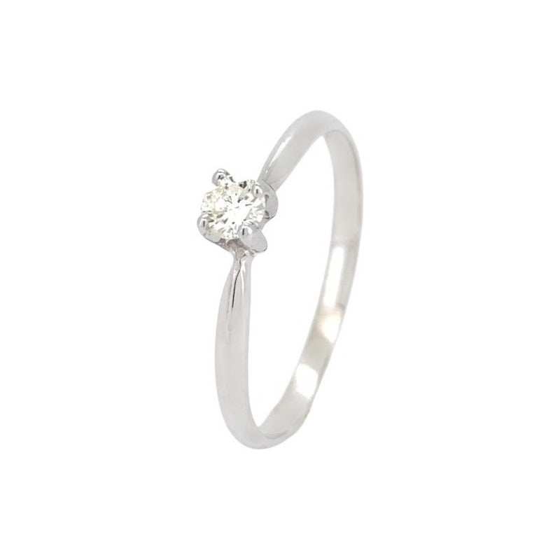 Anillo De Compromiso Oro 14k Diamante Natural .12ct