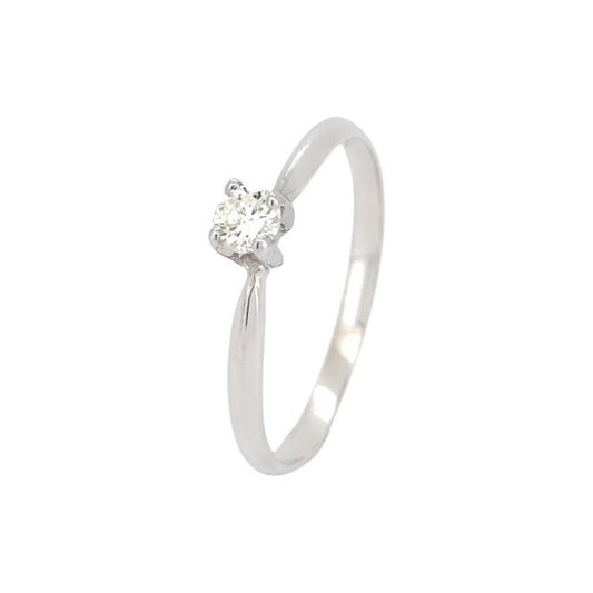 Anillo De Compromiso Oro 14k Diamante Natural .12ct