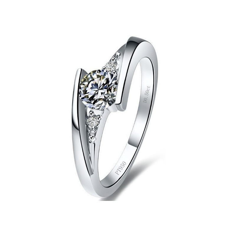 Anillo Compromiso Plata Y Baño De Oro14k Con Swarovski Neo