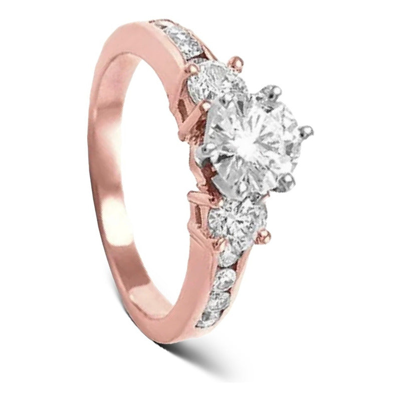 Anillo Compromiso Oro 14k Zirconia Vermij Joyeros Paris.