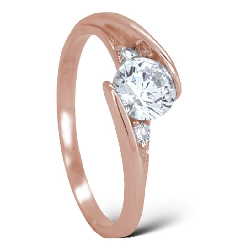 Anillo Compromiso Oro 14k Con Zirconia Premium Trinity