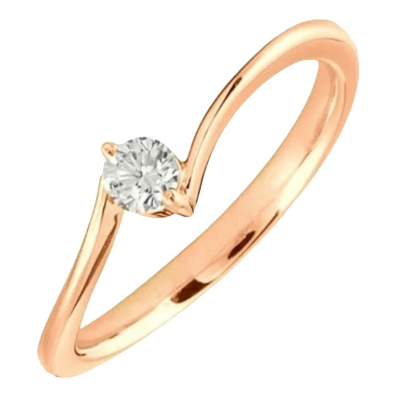 Anillo Oro 10k Compromis O Promesa Diamante 0.12ct Slim
