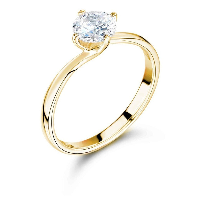 Anillo Compromiso Oro 14k Moissanita .40ct Certificado Twist