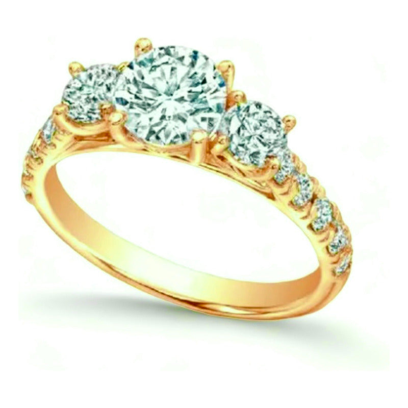 Anillo Compromiso Oro 14k Moissanitas 1.15ct Modelo Roma